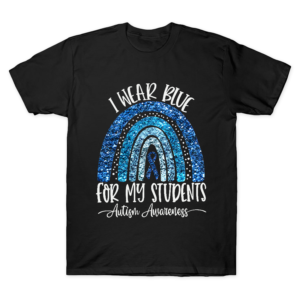 I Wear Blue For My Students Autism Awareness Cotton Doctor T-shirt