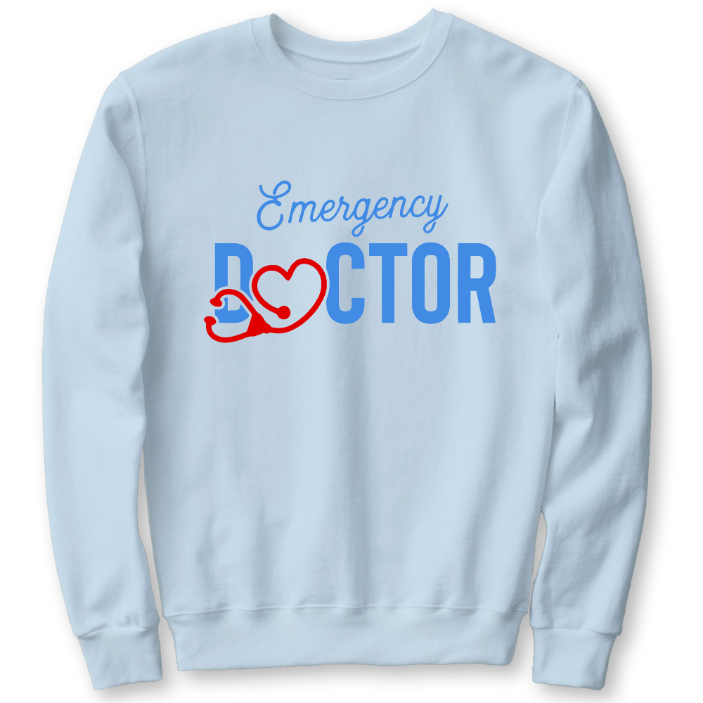 Emergency Doctor Stethoscope Heartbeat First Aid Cotton Pullover Sweatshirt