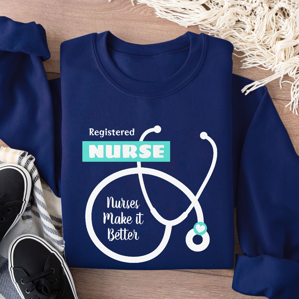 Cute RN Nursing Cotton Pullover Sweatshirt