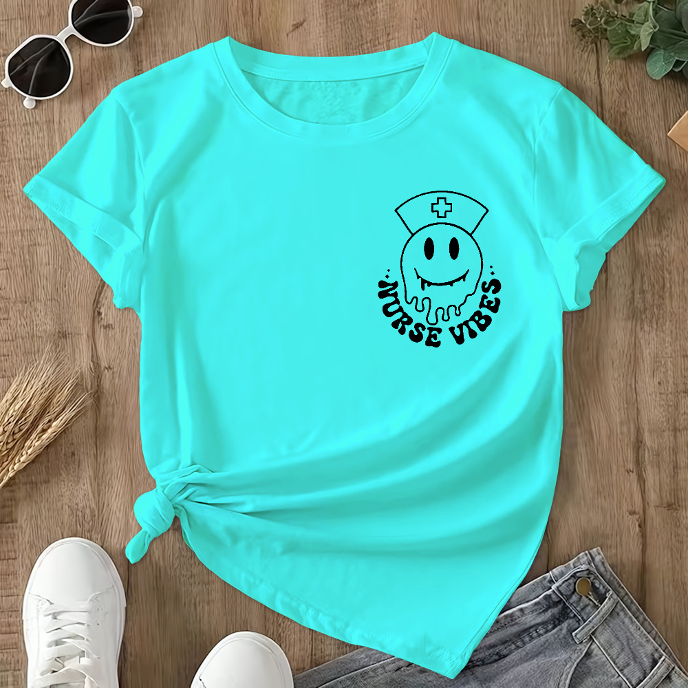 Nurse Vibes Double-Sided Cotton Printed T-Shirt
