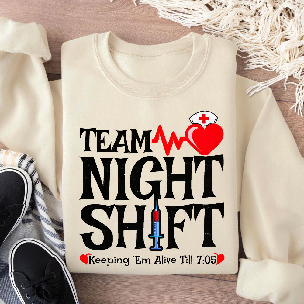 Team Night Shift Cotton Pullover Sweatshirt