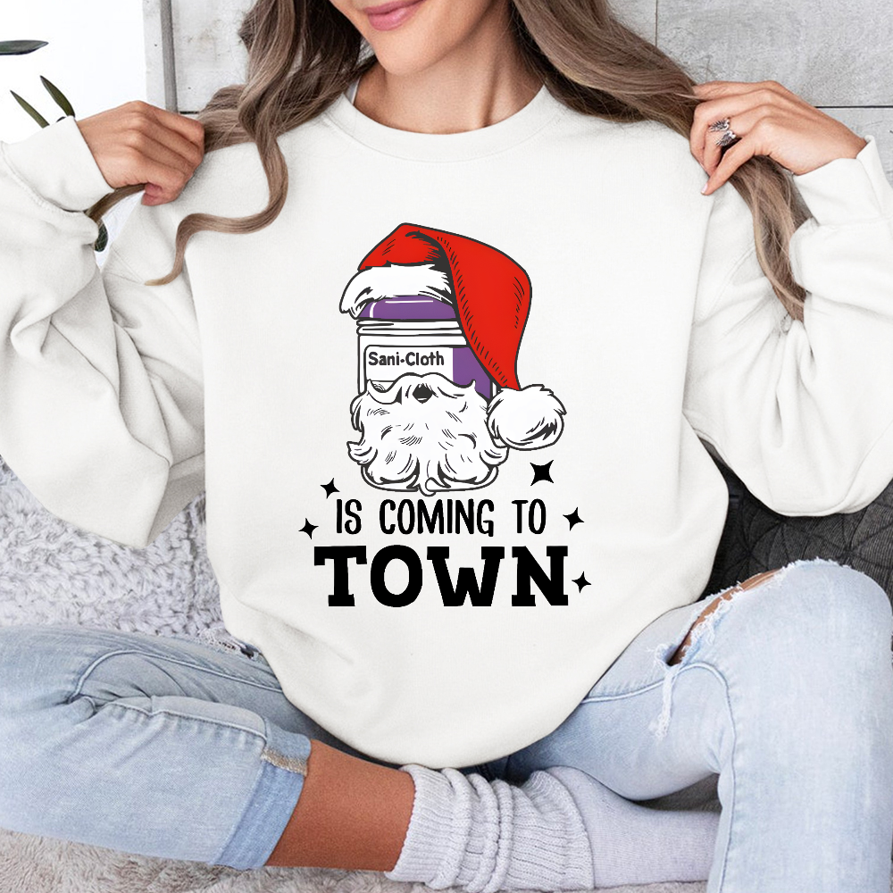 Funny Santa Nurse Medical Assistant Christmas Cotton Pullover Sweatshirt