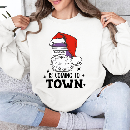 Funny Santa Nurse Medical Assistant Christmas Cotton Pullover Sweatshirt
