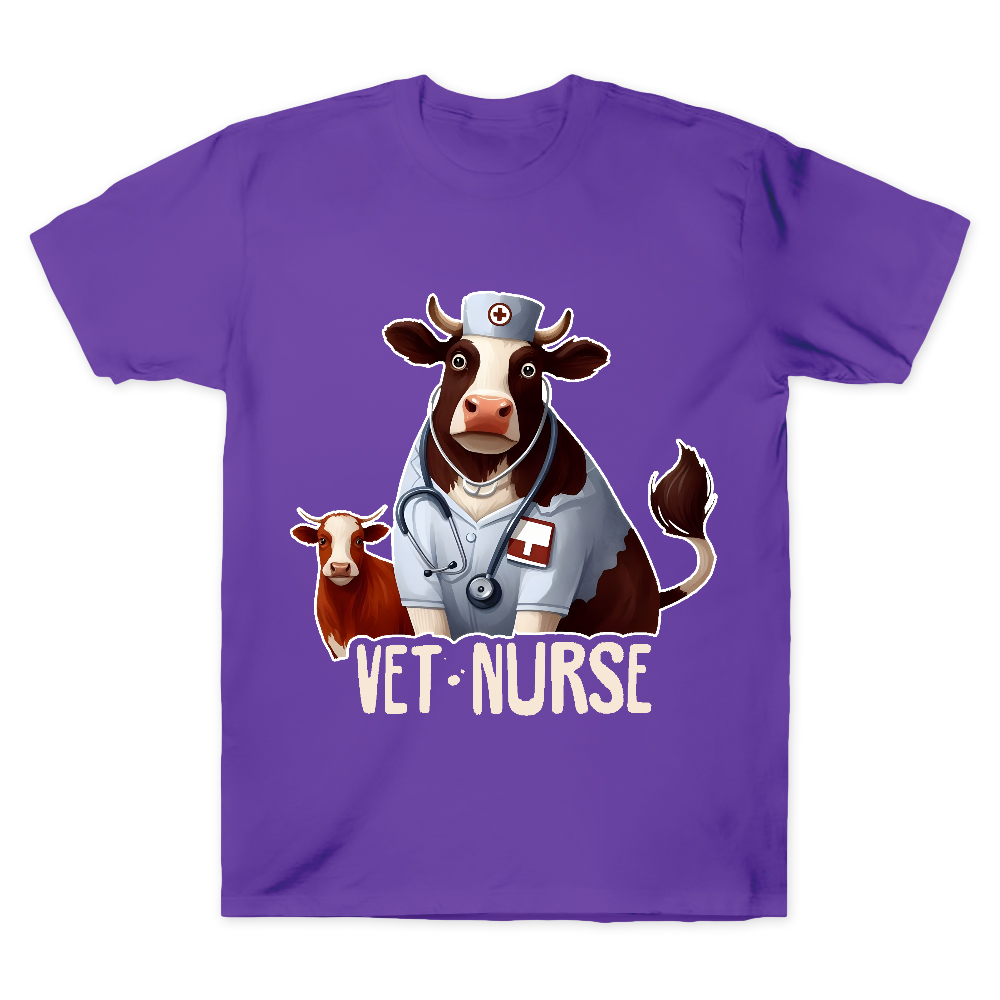 Funny Cattle Vet Nurse Cotton Doctor T-shirt