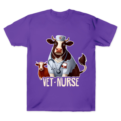 Funny Cattle Vet Nurse Cotton Doctor T-shirt