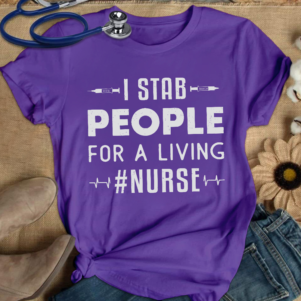 ICU Nurses Medicine Emergency Ambulance Cotton Nurse T-shirt