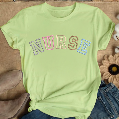 Embroidered Nurse Cotton Nurse T-shirt