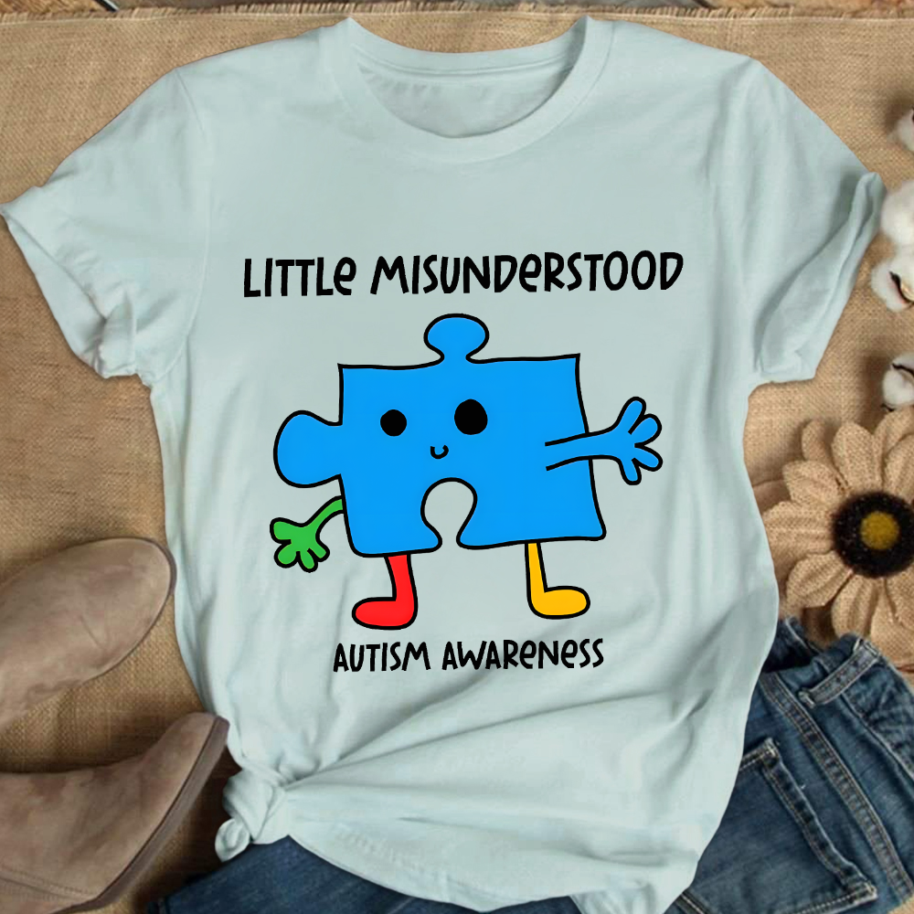 Little Misunderstood Puzzle Autism Awareness Cotton Nurse T-shirt