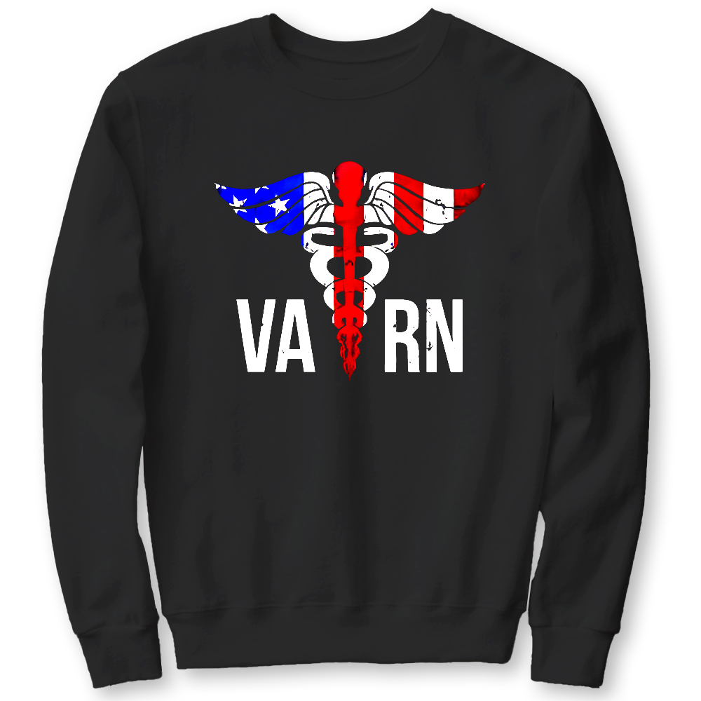 VA RN Nurse Symbol Flag Cotton Pullover Sweatshirt
