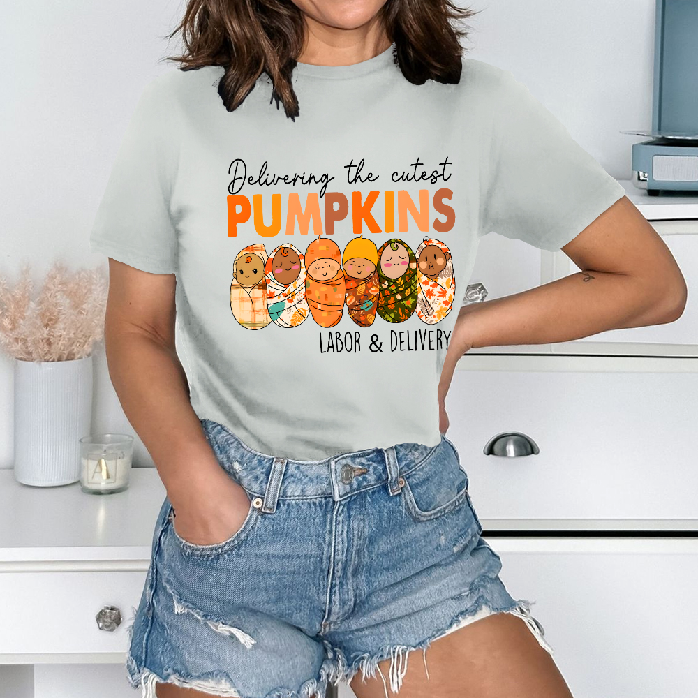 Delivering The Cutest Pumpkins , Labor And Delivery Nurse Cotton Nurse T-shirt