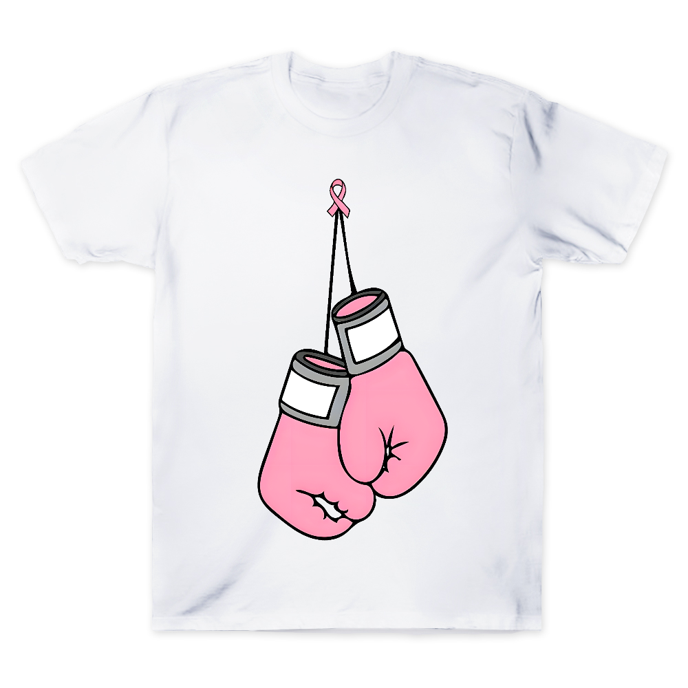 Pink Boxing Gloves Breast Cancer Fight Cotton Doctor T-shirt