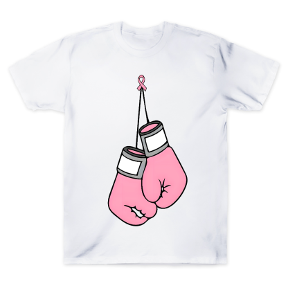 Pink Boxing Gloves Breast Cancer Fight Cotton Doctor T-shirt