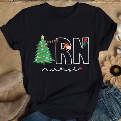 Christmas EN Nurse Cotton Nurse T-shirt