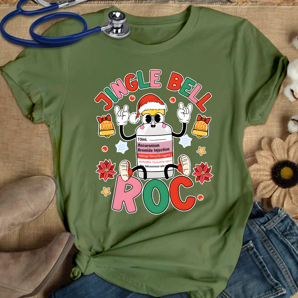 Jingle Bell Roc Funny Cotton Nurse T-shirt