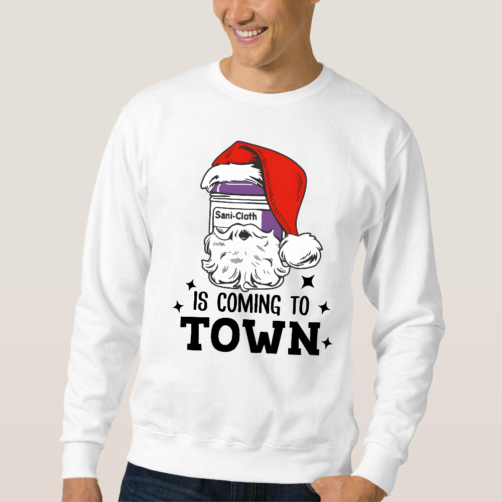 Funny Santa Nurse Medical Assistant Christmas Cotton Pullover Sweatshirt