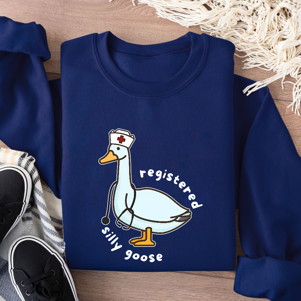 Registered Silly Goose Cotton Pullover Sweatshirt