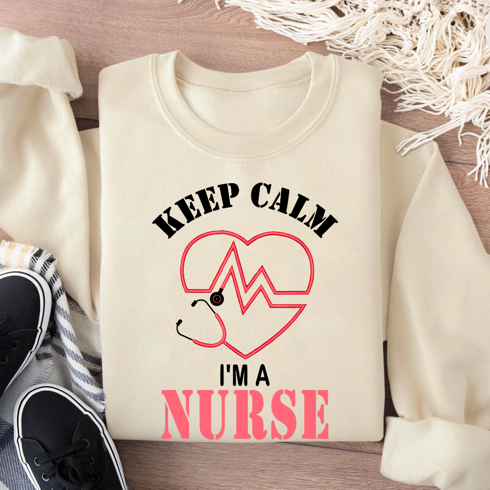 Keep Calm I‘m A Nurse Cotton Pullover Sweatshirt