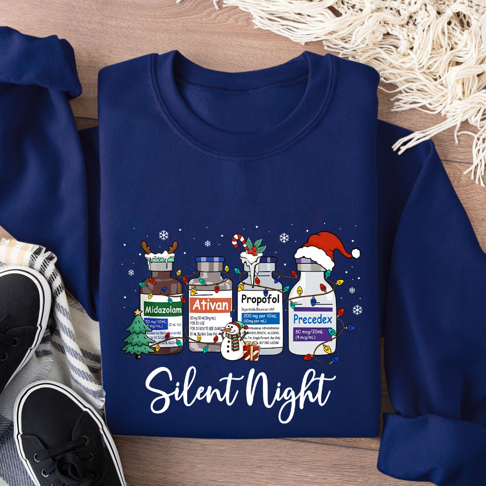 Silent Night Cotton Pullover Sweatshirt