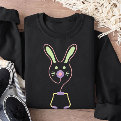Easter Bunny Medical Tools For Nurse Or Doctor Cotton Pullover Sweatshirt