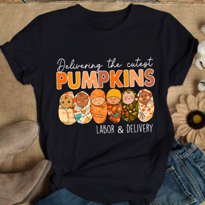 Delivering The Cutest Pumpkins , Labor And Delivery Nurse Cotton Nurse T-shirt