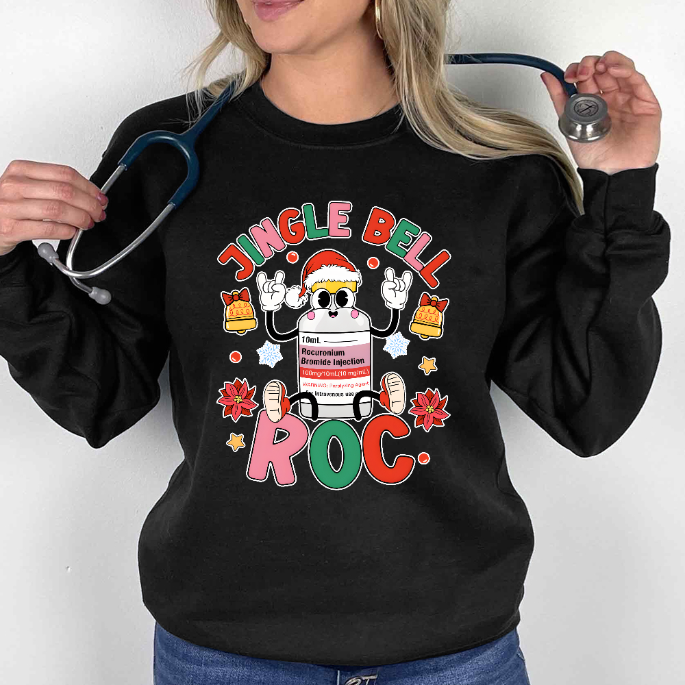 Jingle Bell Roc Funny Cotton Pullover Sweatshirt