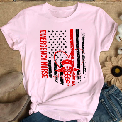 RN Nurse Flag Cotton Nurse T-shirt
