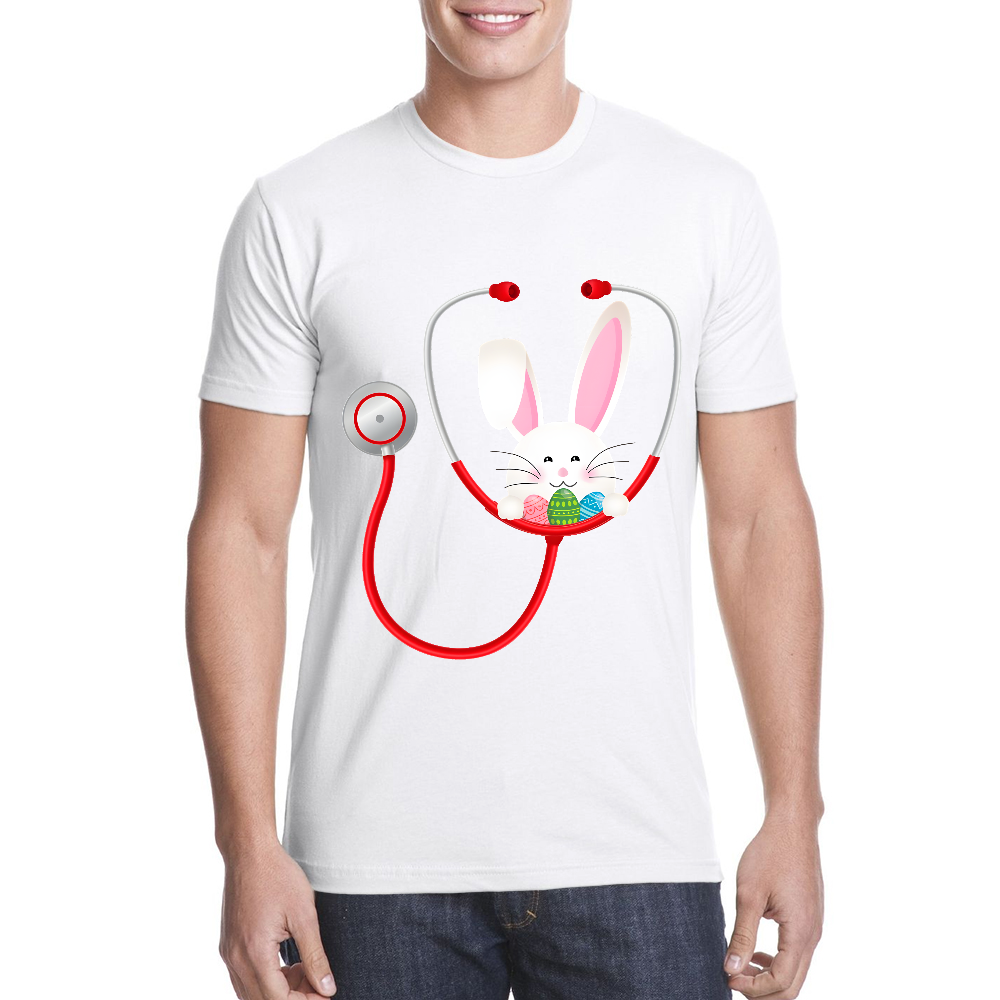 Easter Bunny Stethoscope Cotton Doctor T-shirt