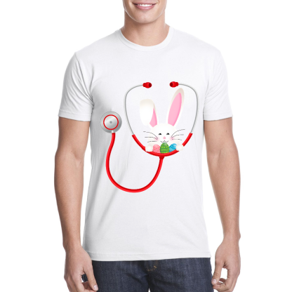 Easter Bunny Stethoscope Cotton Doctor T-shirt