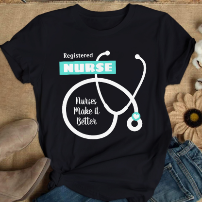 Cute RN Nursing Cotton Nurse T-shirt