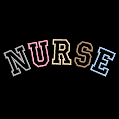 Embroidered Nurse Cotton Pullover Sweatshirt