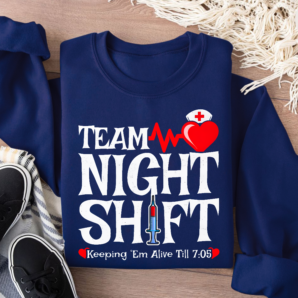 Team Night Shift Cotton Pullover Sweatshirt