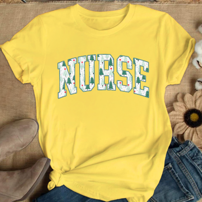 Christmas Nursing Cotton Nurse T-shirt