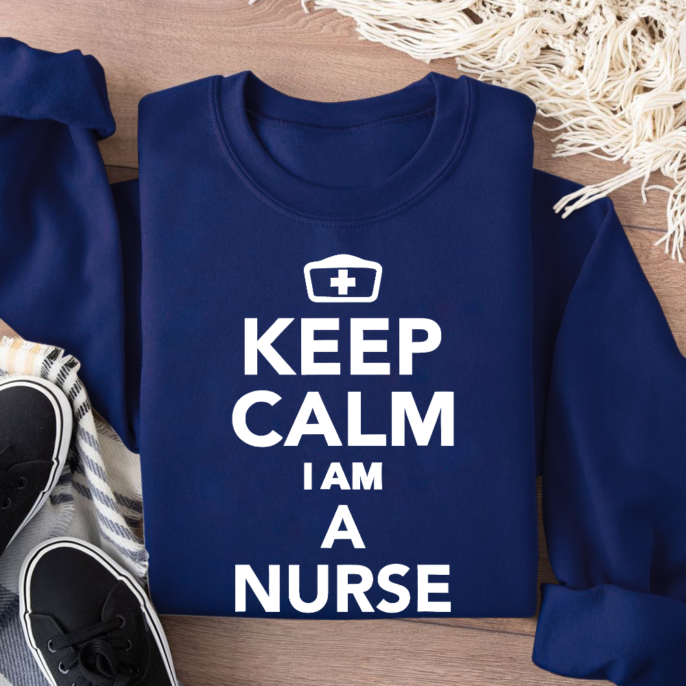 Keep Calm I‘m A Nurse Cotton Pullover Sweatshirt