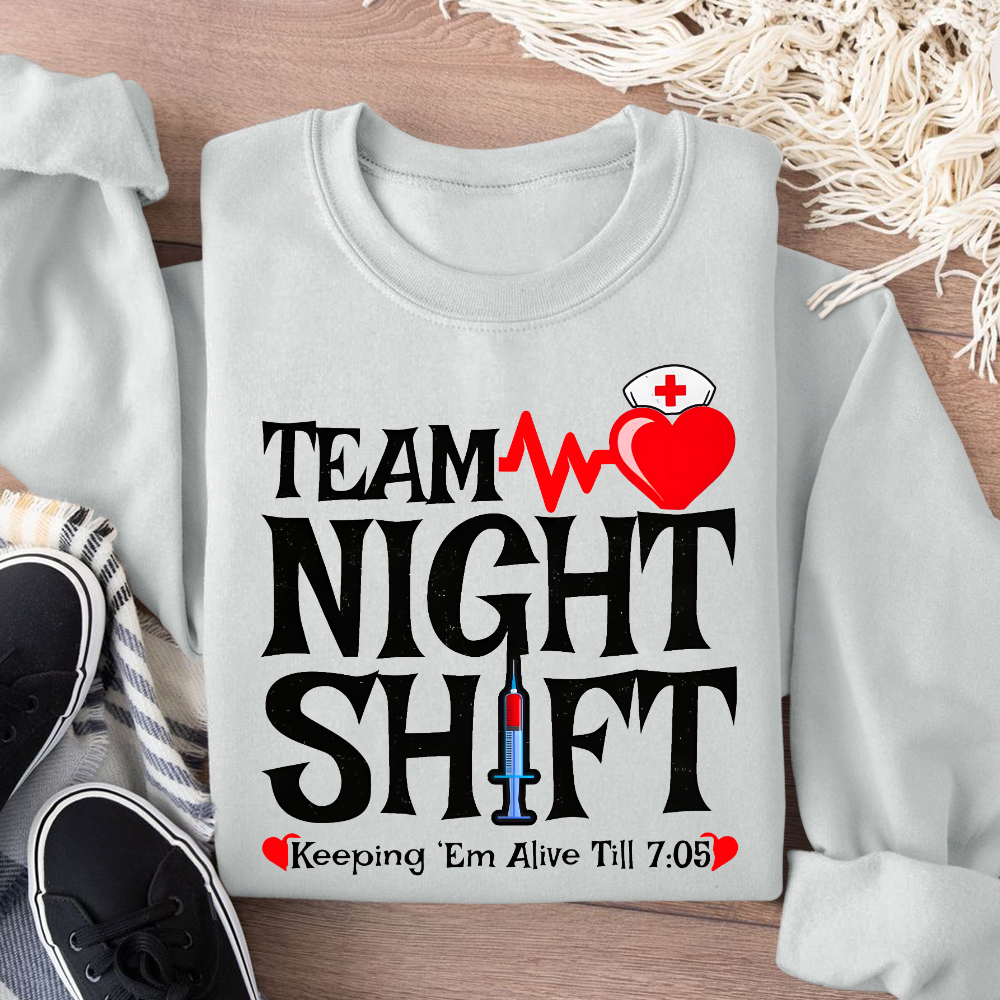 Team Night Shift Cotton Pullover Sweatshirt
