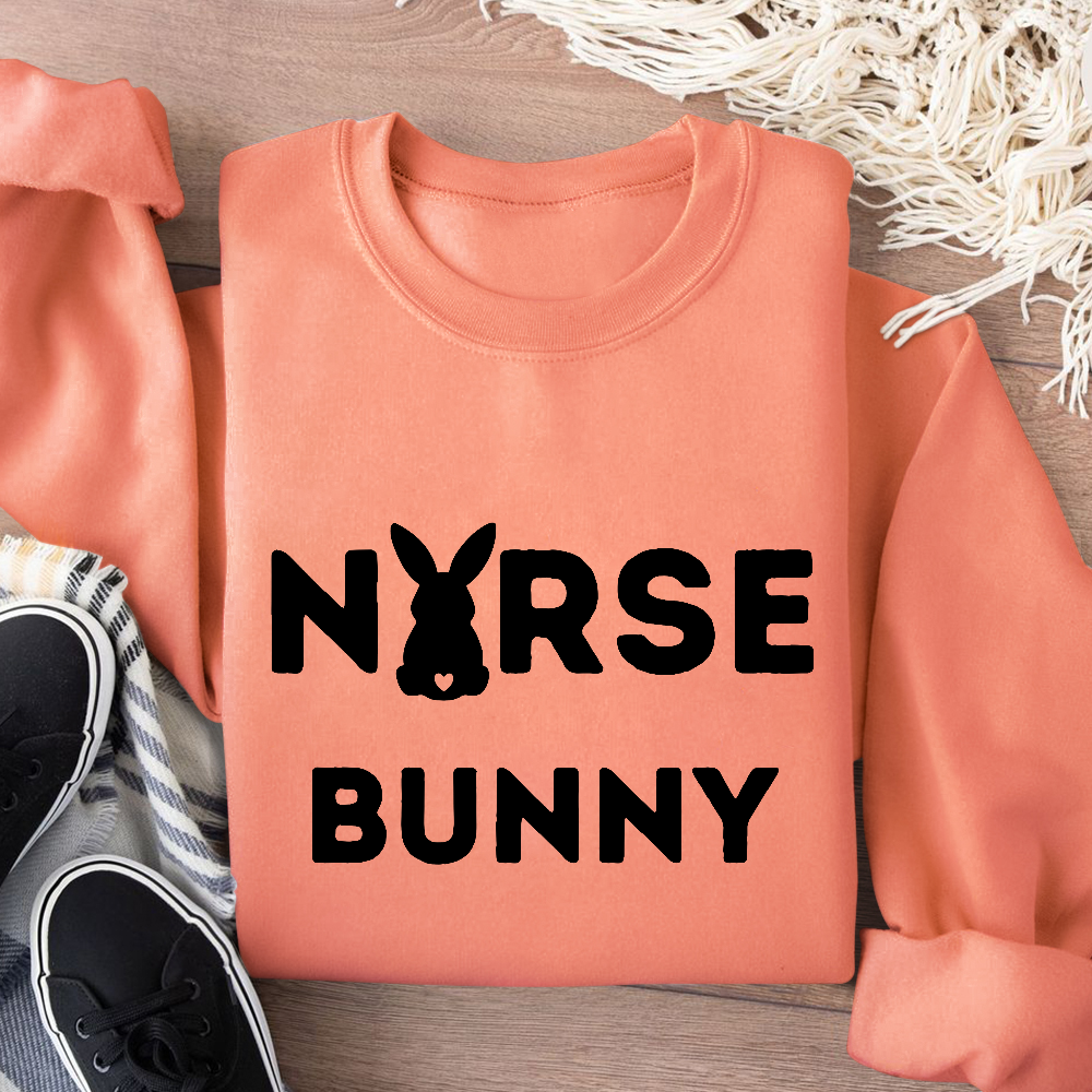 Nurse Bunny Cotton Pullover Sweatshirt