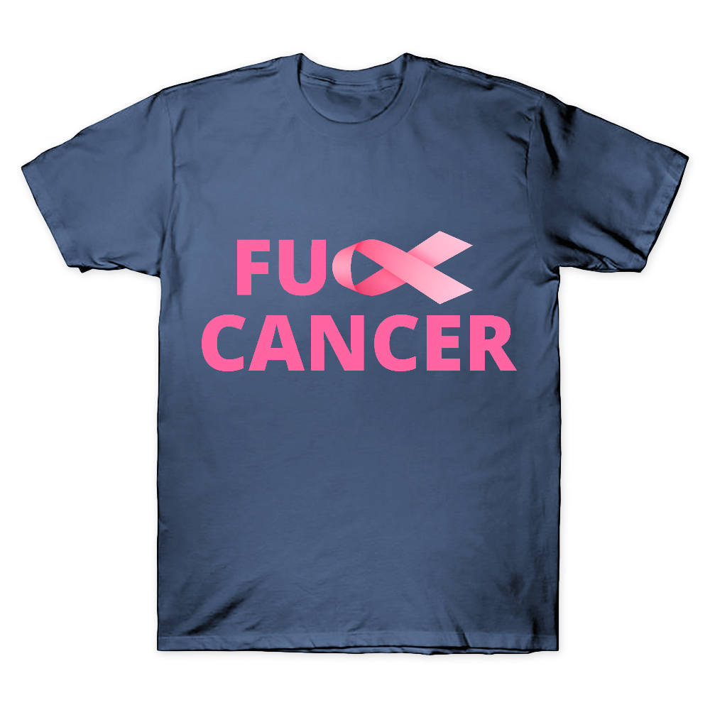 Fuck Cancer Breast Cancer Support With Pink Ribbon Cotton Doctor T-shirt