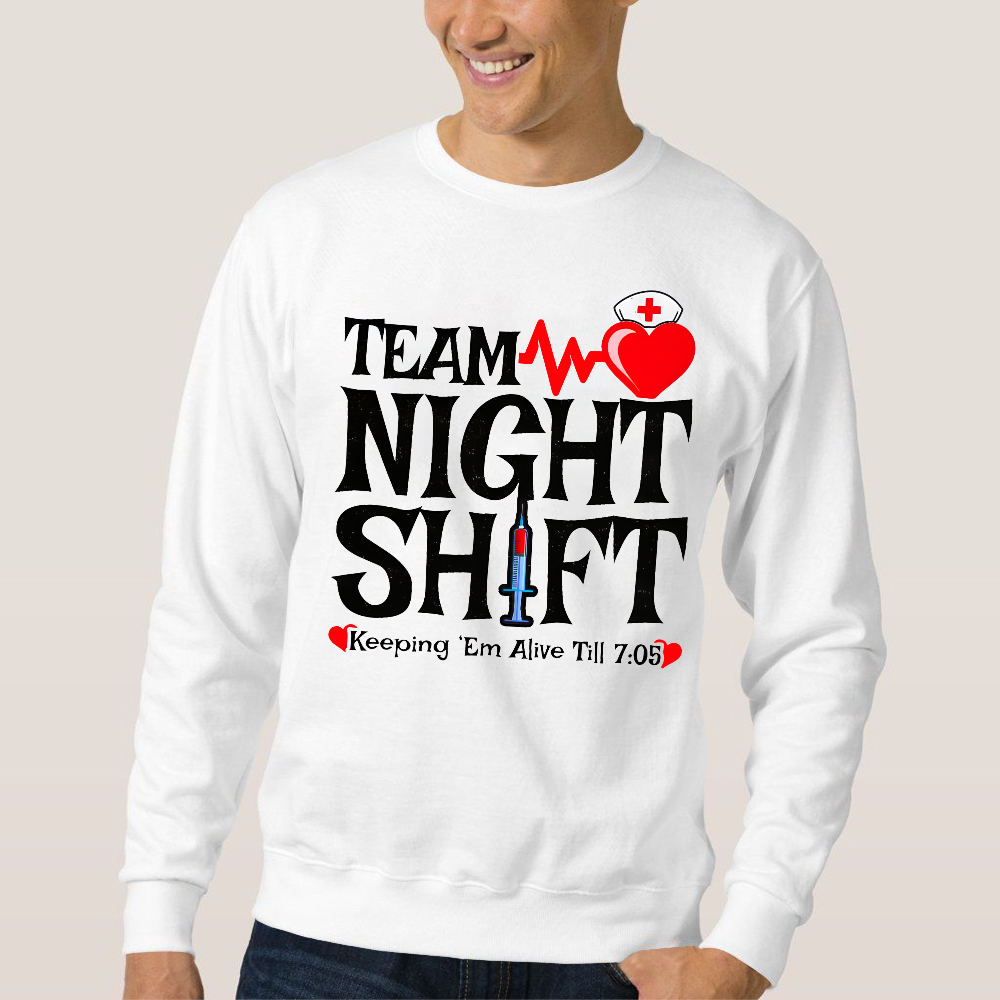 Team Night Shift Cotton Pullover Sweatshirt
