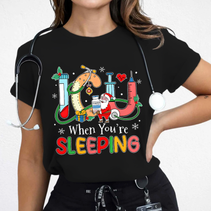 ICU When You're Sleeping Cotton Nurse T-shirt