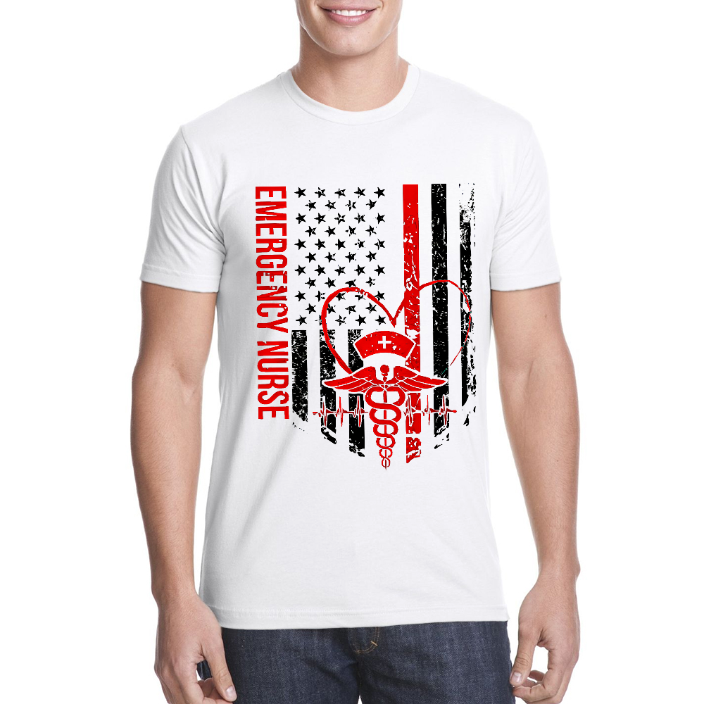 RN Nurse Flag Cotton Doctor T-shirt