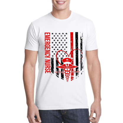 RN Nurse Flag Cotton Doctor T-shirt