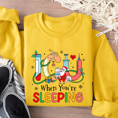 ICU When You're Sleeping Cotton Pullover Sweatshirt