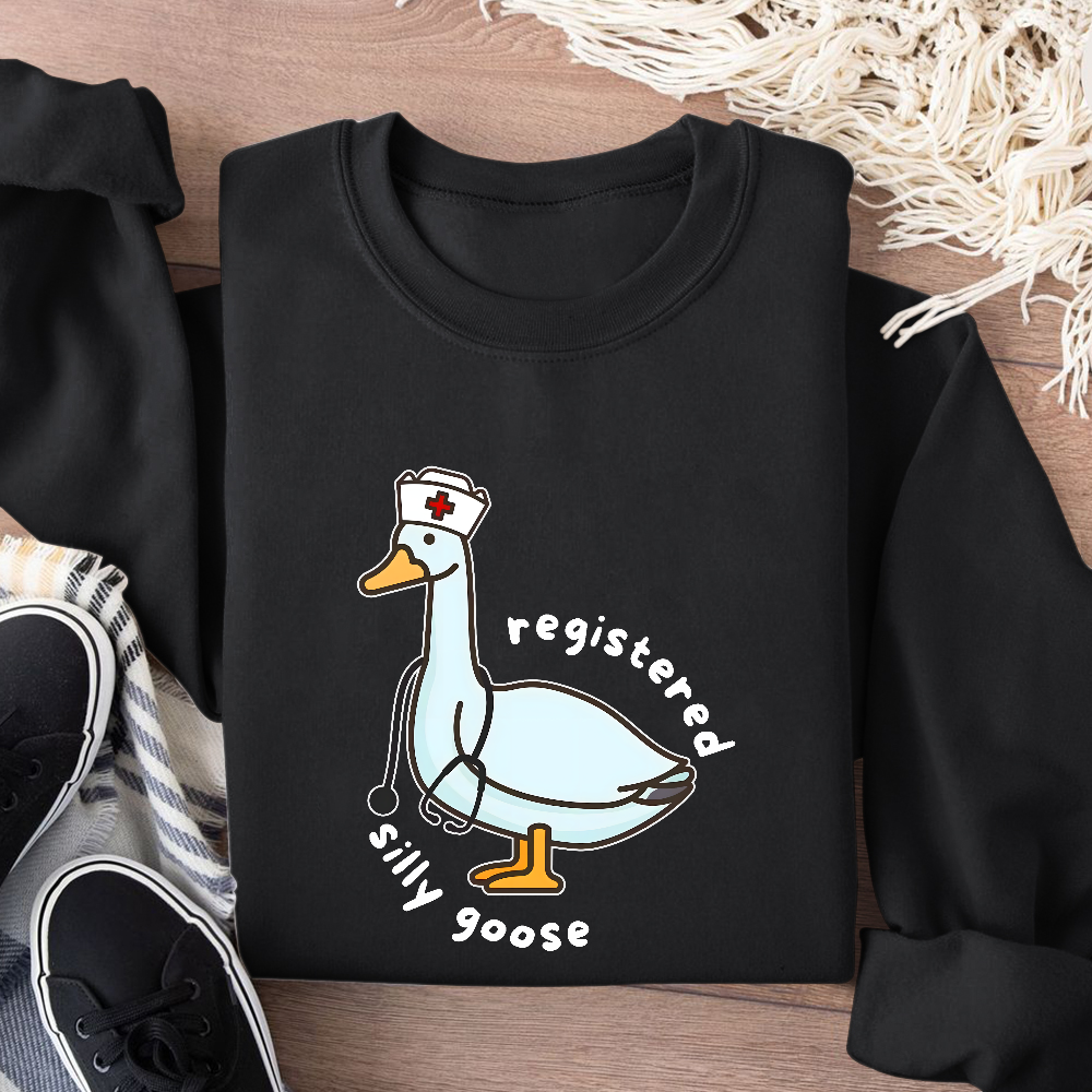 Registered Silly Goose Cotton Pullover Sweatshirt