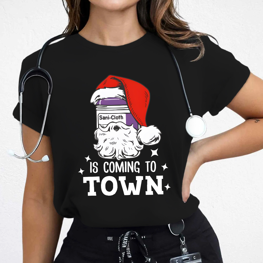 Funny Santa Nurse Medical Assistant Christmas Cotton Nurse T-shirt