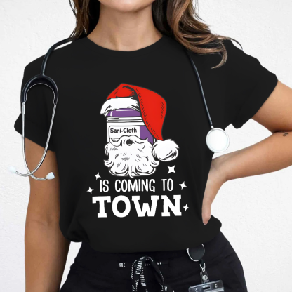 Funny Santa Nurse Medical Assistant Christmas Cotton Nurse T-shirt