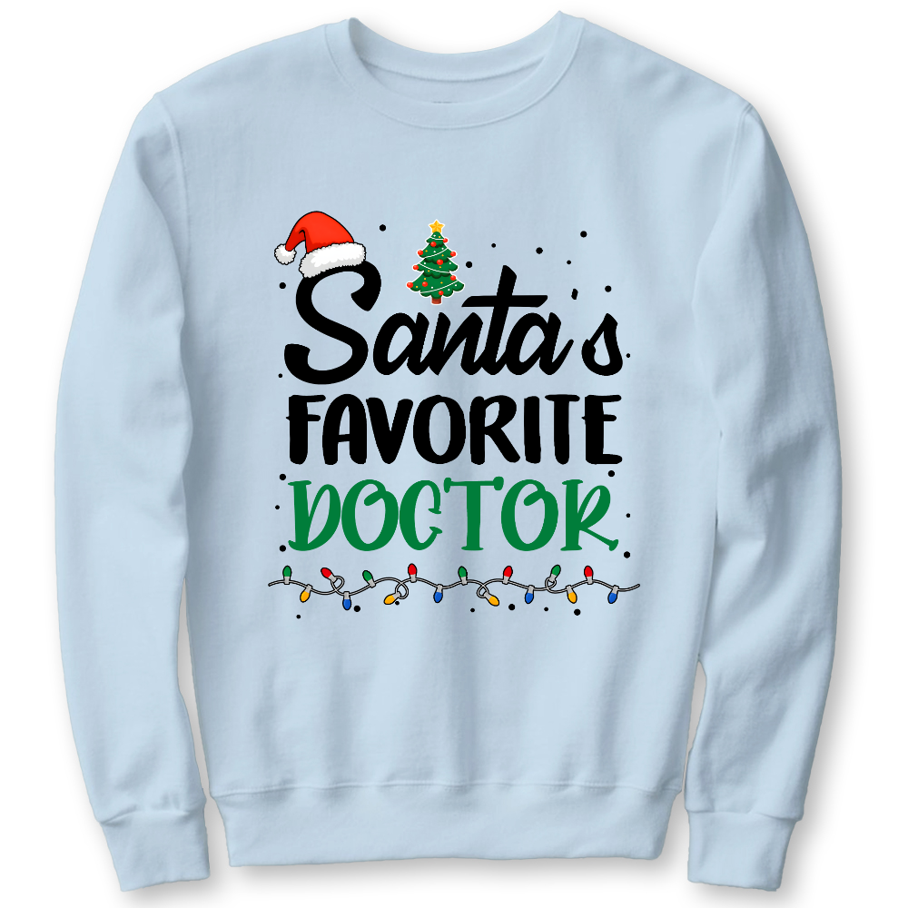 Santa’s Favorite Christmas Doctor Cotton Pullover Sweatshirt