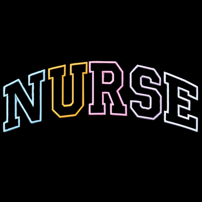 Personalized Embroidered Nurse Text Print Embroidered Crew Neck Sweatshirt