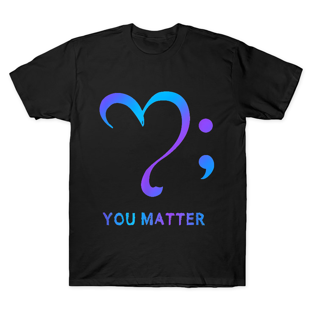 Suicide Prevention Awareness Heart Semicolon Cotton Doctor T-shirt
