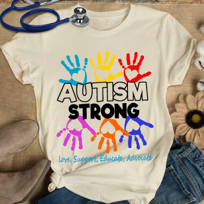 Autism Strong Cotton Nurse T-shirt