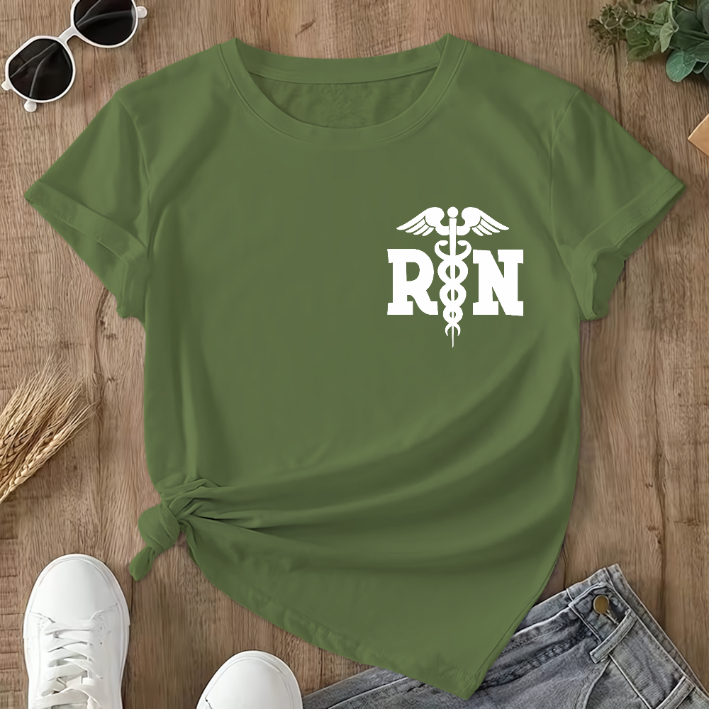 Registered Nurse Double-Sided Cotton Printed T-Shirt