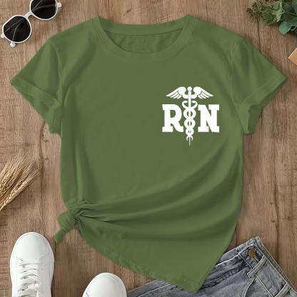 Registered Nurse Double-Sided Cotton Printed T-Shirt